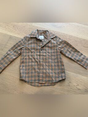 Burberry Tan Check Button-Down Shirt